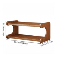 Warm Brown Finish Tabletop Cup Rack Sturdy Bamboo Mug Rack Compact Bamboo Shelf Unobstructed Design