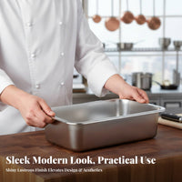Deep Design Rectangular Steam Table Pan Food Grade Steam Table Pan Rust-Resistant Catering gear Easy to Clean for Restaurant Owners, waterproof Planners, Home Cooks, Buffet
