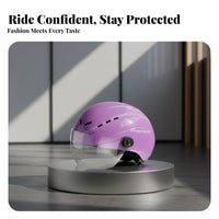 Electric Bike Half Helmet Sun Protection Pedal-Powered Cycle Helmet with Visor Safeguarding Headwear Breathable Shock Resistant