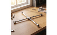 Cross-Shaped Socket Wrench  Knurled Lug Wrench with Four Socket Sizes Resistant Tire Iron for Mechanics