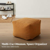 Soft Texture Round Corduroy Pouf Lightweight Design Footstool easy-care Cover Ottoman Fully Assembled for Small Space Dwellers, Homeowners, Home Decorators, Entryway, Living Room, Bedroom, perusing corner