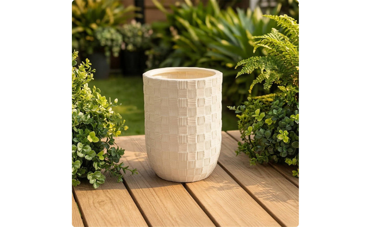 Flower Pot Imitation Ceramic Plant Basket Planter for Entryway
