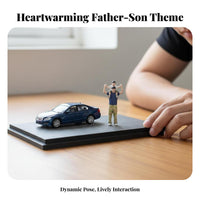 Father and Son Figurine Three-Dimensional Printed 1:64 Scale People Model Shoulder Ride Miniature Figure High Intricacy