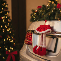 Hanging Car Decoration Festive Car Hanging Ornament Red-and-White Striped Charm for Vehicle Interior