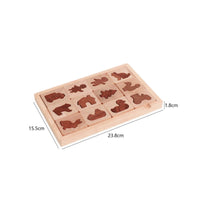 Wooden Animal Puzzle Tray Smooth Edges Shape-Matching Game Open-Ended Play Wooden Animal Puzzle