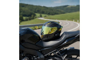 Carbon-Fiber-Pattern Bluetooth Integrated Motorcycle Helmet Communication System Bluetooth Motorcycle Helmet Aerodynamic Tinted for Riders, Commuters, Touring, Commuting