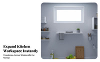 No-Drill Installation Windowsill Extender Space Saving Window Sill Extender Plate Multi-Purpose Countertop Extension High Weight Capacity for Apartment Dwellers, Homeowners, Plant Lovers, Kitchen, over Sink, Bathroom, Living Room