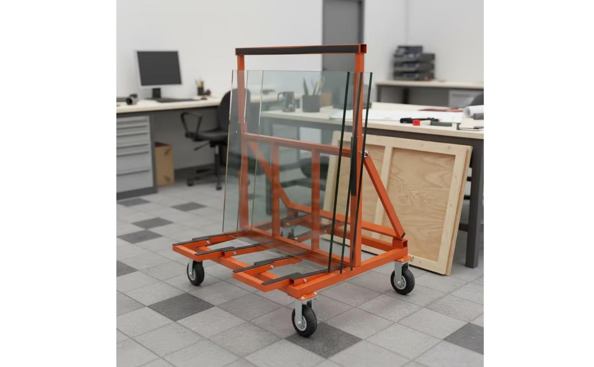 Foldable Flatbed Cart Adjustable Height Surface Hand Truck Orange Frame Folding Cart