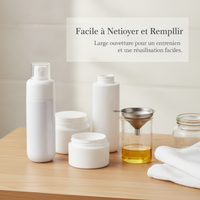 White Flat Shoulder Fine Mist Spray Bottle and Round Bottom Cream Jar for Hydrating Products