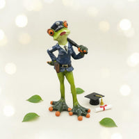 Police Frog Figurine Commencement Gift Frog Police Officer Statue Miniature Creature Sculpture Sleek Finish Stable Base