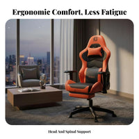 Ergonomic Design Gaming Recliner with Footrest Reclining spinerest Highspine support Recliner with Footrest and Head Support Computer Chair Height Adjustable for tutorial game enthusiasts, Remote Workers, Students, Game Room, Study, Bedroom