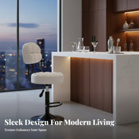 Modern Design Adjustable Pedestal Chair with Backrest 360-Degree Swivel Adjustable Upholstered Stool Padded Cushion Indoor Seating Stable Base for Bar Owners, Homeowners, Adults, Kitchen Island, Counter, Coffee Shop, Casual Eatery