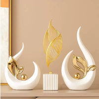 Elegant Accent Piece Modern Abstract Ceramic Sculpture Long-Lasting Luxury Table Ornament Modern Art Sculpture for Living Room, TV Cabinet, Bookshelf, Office Desk