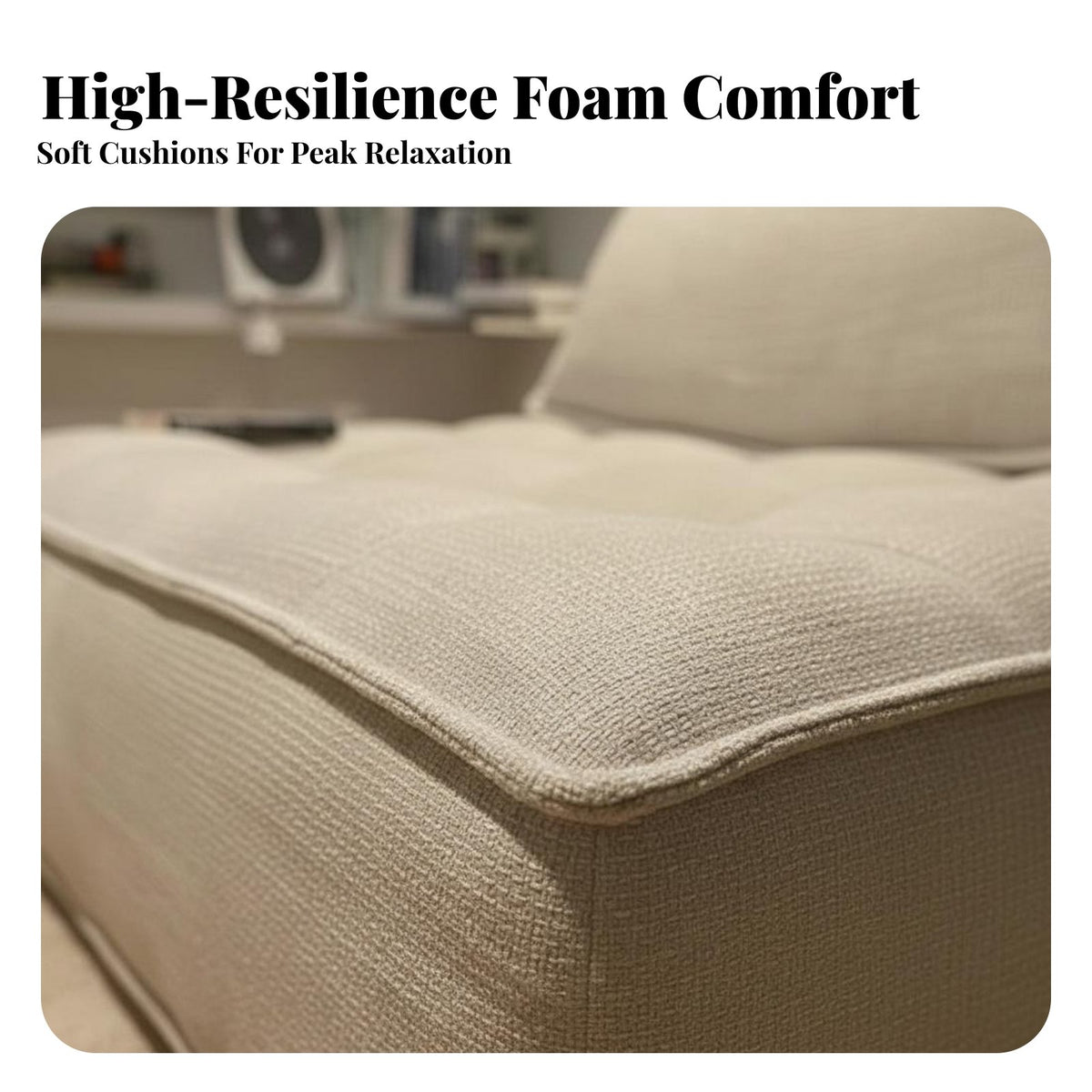 Comfortable Seating Tofu Block Couch Versatile Use Modular Sofa Long-Lasting Construction Living Room Furniture Sturdy Frame for Apartment Dwellers, Young Adults, Homeowners, Bedroom, Lounge Area