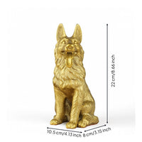 Brass Canine Figurine Lustrous Brass Wolf Figurine Realistic Miniature Animal Display Piece for Collectors, Art Lovers, Desk
