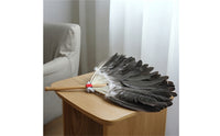 Handmade Goose Feather Fan Black Feather Fan Elegant Vintage for Dancers, Photoshoots, Weddings