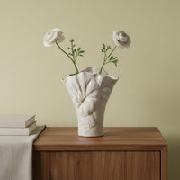 Artistic Design Ivory Ceramic Flower Vase Hydroponic Suitable French Country Aesthetic Vase Handmade Feel House Decoration Gift Boxed for Home Decorators, Living Room, Dining Table, Entryway, Wedding Decor