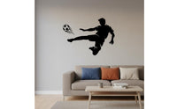 Black Outline Football Player Sticker Self Soccer Player Wall Decal Easy to Apply Peel and Soccer Decal for Children, Kids, Bedroom, Nursery