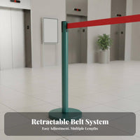 Heavy-Duty Base Retractable Belt Stanchion Effortless Retraction Retractable Belt Barrier Long-Lasting Coil Queue Line Barrier Post Easy Assembly for Event Organizers, Security Personnel, Business Owners, Airports, Trade Exhibition S, Shopping Malls