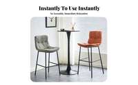 Modern Design Upholstered High-Back Stool Metal Footrest Counter Chair Padded Cushion Seating Furniture Sturdy Construction for Cafe Owners, Bar Patrons, Restaurant Guests, Kitchen Island, Pub, Dining Room, Office