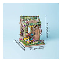 Flower Shops Dollhouse Creative Gift Small Blossom Store Scene Handmade Style DIY Miniature House for Shelf Display