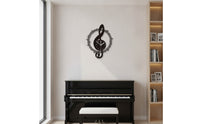 Treble Clef Wall Clock Artistic Music Wall Clock Metal for Musicians