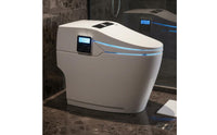AI Voice Control Smart Toilet Anti-Splash Foam Tankless Smart Toilet Warm Air Dryer Self-Cleaning Nozzle for Elderly, Women, Kids