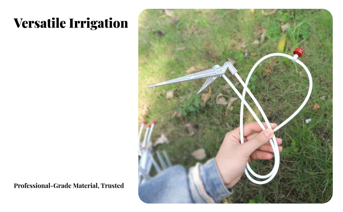 4-Way Drip Watering Point Set Leak-Resistant Pressure Compensating Dripper Assembly Water Saving Drip Irrigation Kit for Gardeners, Farmers, Orchard