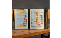 Tri-Fold Handball Board Leather Cover Handball Tactic Board Carrying Handle Sports Gear for Coaches, Training Sessions
