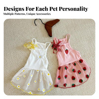 Lightweight & Breathable Small Dog Summer Dress Soft & Comfortable Dog Summer Dress Cute Design for Young Dogs, Cats, Daily Wear, Parties