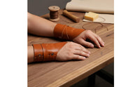 Wrist Cuffs Curved Wrap Leather Bracers Cosplay Cuffs with Straps for Cosplayers, Larpers, Historical Reenactment Fairs, Theater