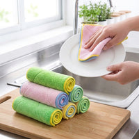 Microfibre Cloth Low Lint Cleaning Cloths, Microfibre Cloth 15cm x 25cm for Dishes, Uniform Pattern Machine Washable Tool for Kitchen Use