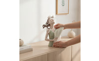 Elegant Floral Maiden Statue Figurine Elegant Girl Statue with Bouquet Tabletop Decorative Sculpture for Homeowners, Bookshelf