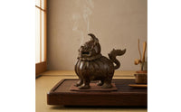 Incense Burner Brown Metal-Like Finish Mythical Creature ornament Small Decorative Censer
