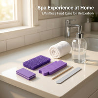 Foot Pedicure Kit for Home Use, 5 Piece Pumice Stone and Buffer Set with, Nail Grooming Tools for Removal and Smooth Heels