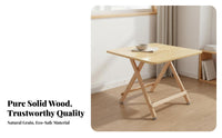 Multifunctional Wooden Folding Table Multi-Functional Square Dining Table Installation-Ready-to-Use Foldable Study Desk Easy to Clean for Apartment Dwellers, Students, Outdoor Market, Living Room, Bedroom, Parties