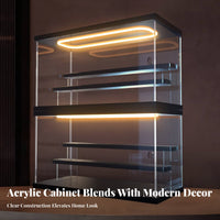 Acrylic Figurine Cabinet High-Clearness View Acrylic Figure Showcase Lighted Display Cabinet Universal Serial Bus