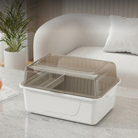 Dustproof Dinnerware Storage Box with Lid and Draining Rack