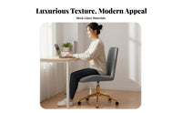 Gold-Tone Base Upholstered Shellsupport Caster Chair Nordic design rotating Seat effortless Rolling Casters Office Seating Adjustable Height for Students, Teens, Women, Dorm Room, Study, Bedroom
