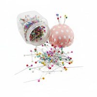 500 Pieces Multi-Colored Pearl Head Pins 2-in-1 Design Sewing Pin Kit Pincushion Jar for Crafters