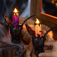 万圣节装饰蜡烛夜灯万圣节装饰道具烛台摆件LED电子蜡烛派对道具