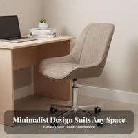 space-efficient Design Armless Shell Chair Comfortable Computer Seat Space-Saving Seating Furniture Ergonomic spine supportrest for Young Adults, Home Office Workers, Makeup Users, Dorm Room, Bedroom, Small Spaces
