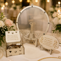 Wedding Drops Tree-shaped Wooden Guest Book for Wedding Reception, 30x30cm