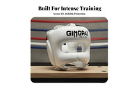 Cheek and Chin Protection Full Face Boxing Headgear Adjustable Fit Training Helmet with Nose Guard Shock Absorbing Padding Muay Thai Head Protector Tear Resistant PU Leather for Professionals, Trainees, Beginners, Competition, Gym, Dojo