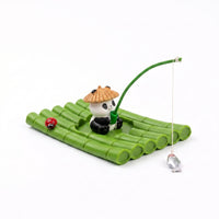 Floating Panda Raft Ornament Water Scenery Bamboo Raft Decoration