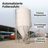 Galvanized Steel Silo for Poultry, Large Corrugated Sheet Feed Silo 20 Tons, Fully Automatic for Farm, Pigs, Sheep, Ducks