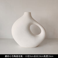 态生活 ins奶油风陶瓷花瓶摆件客厅电视柜样板间高颜值玻璃装饰品