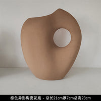 态生活 ins奶油风陶瓷花瓶摆件客厅电视柜样板间高颜值玻璃装饰品