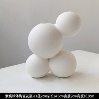 态生活 ins奶油风陶瓷花瓶摆件客厅电视柜样板间高颜值玻璃装饰品