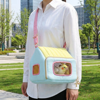 Parrot Travel Bag for Cockatiel and Parakeet, Bird Outing Bag with Standing Perch, Removable Tray, Shoulder Strap, Outdoor Small Bird Carrier